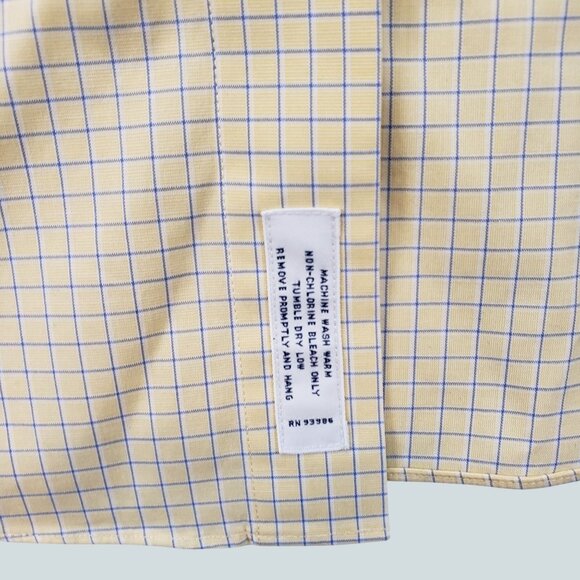 Brooks Brothers 1818 Men's Dress Shirt Yellow Check Button Down  Size 16-35 - Picture 11 of 14